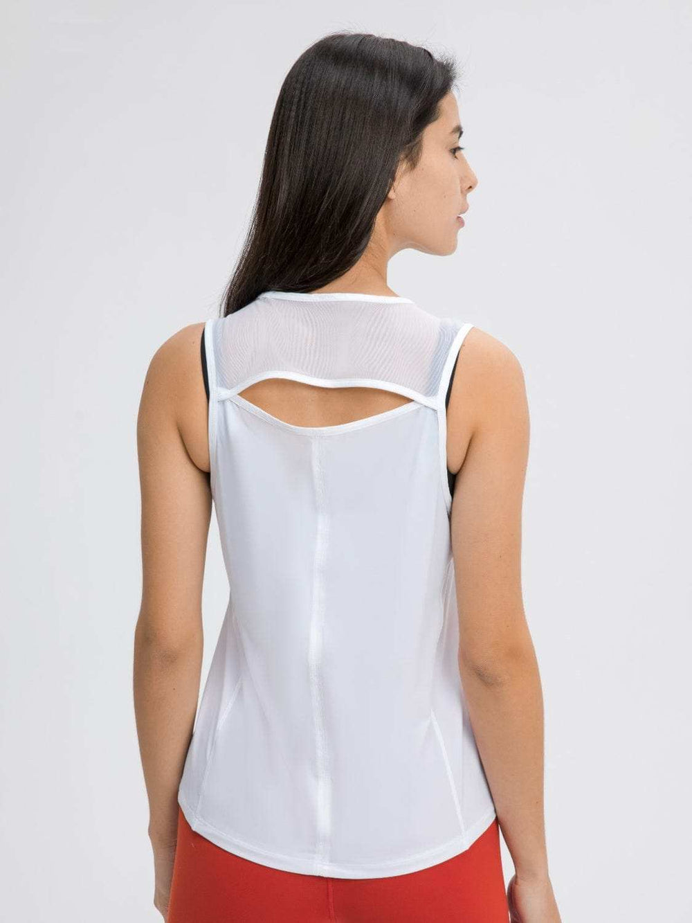 Millennia Cutout Back Round Neck Active Tank - Trendsi - Flyclothing LLC