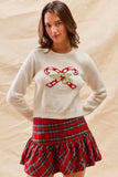 SO ME Christmas Candy Cone Cropped Sweater - Trendsi - Flyclothing LLC