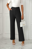 High Waist Straight Leg Pants - Trendsi - Flyclothing LLC