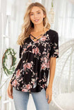Heimish Full Size Crisscross Neck Floral Babydoll Top Plus Size - Trendsi - Flyclothing LLC
