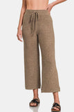 Zenana Drawstring Hacci Cropped Pants - Trendsi - Flyclothing LLC