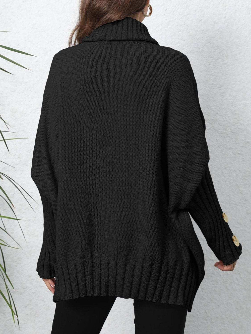 Turtleneck Long Sleeve Sweater - Trendsi - Flyclothing LLC