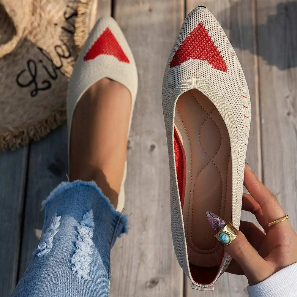 Mesh Point Toe Flat Slip-Ons - Trendsi - Flyclothing LLC