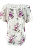 Full Size Printed Tie Neck Short Sleeve Blouse - Trendsi - Flyclothing LLC