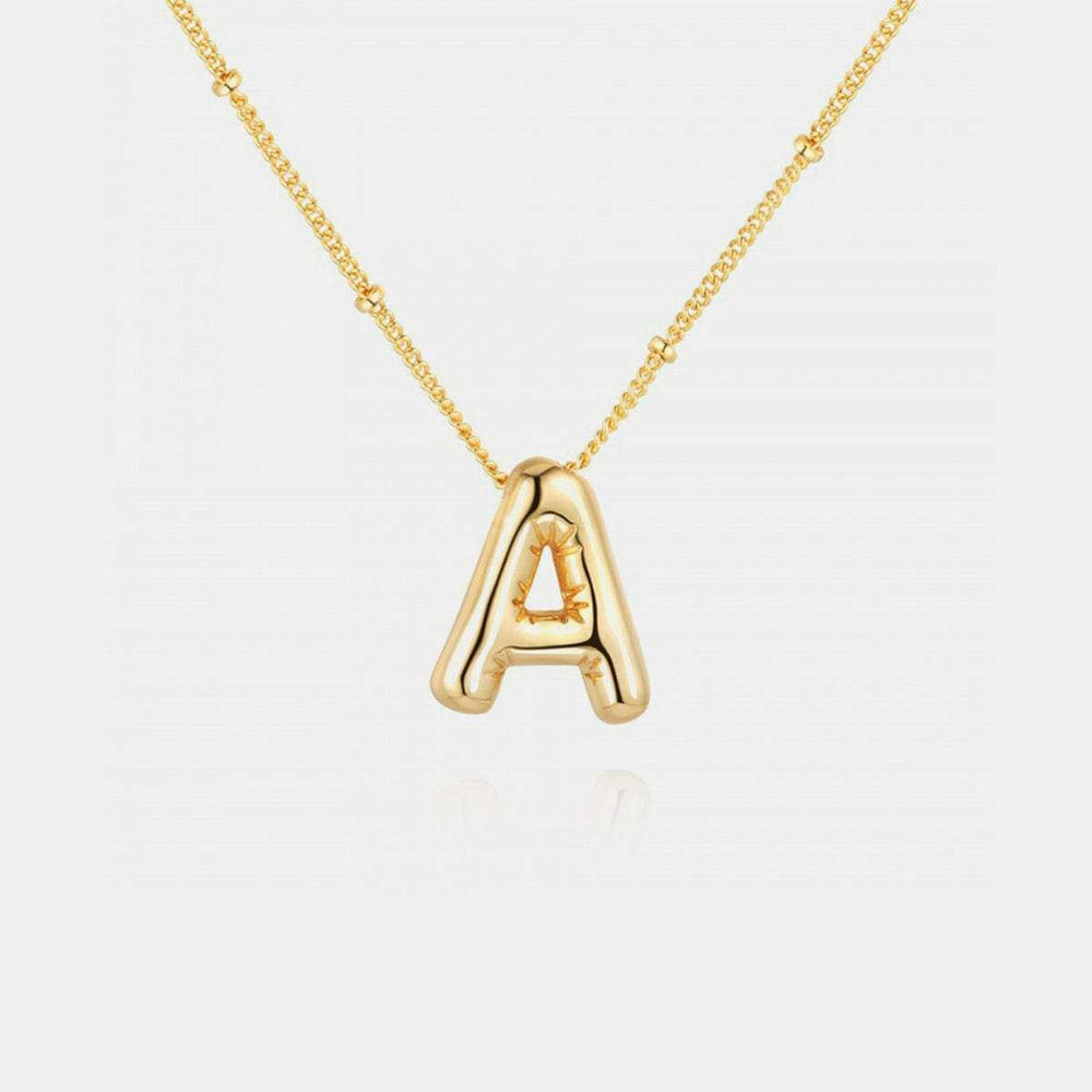Gold-Plated Letter Pendant Necklace - Trendsi - Flyclothing LLC