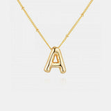 Gold-Plated Letter Pendant Necklace - Trendsi - Flyclothing LLC