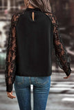 Cutout Lace Detail Long Sleeve Blouse - Trendsi - Flyclothing LLC