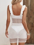 Ruffled Openwork Sleeveless Cover-Up Dress - Trendsi - Flyclothing LLC