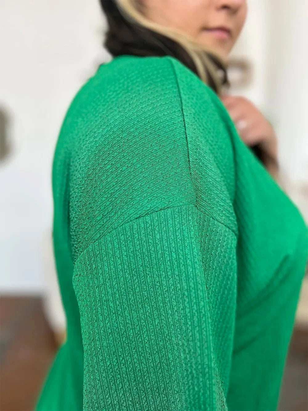 Double Take Full Size Texture Round Neck Drop Shoulder T-Shirt and Shorts Set - Trendsi - Flyclothing LLC