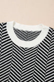 Striped Round Neck Long Sleeve Sweater - Trendsi - Flyclothing LLC