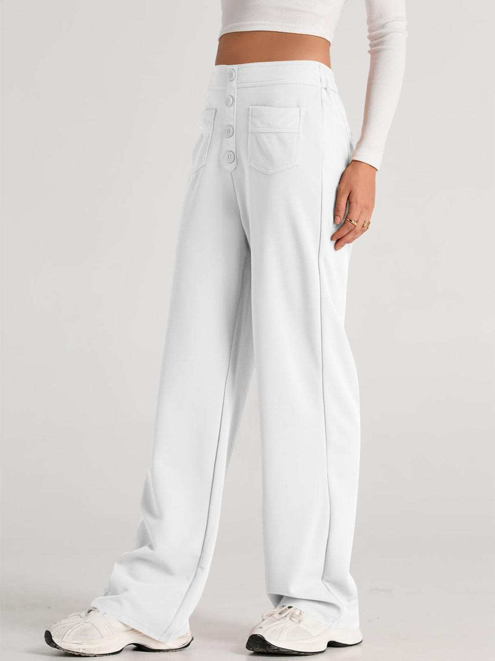 High Waist Wide Leg Pants - Trendsi - Flyclothing LLC