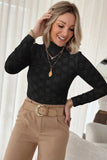 Lace Mock Neck Long Sleeve Blouse - Trendsi - Flyclothing LLC