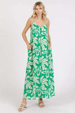 Mittoshop Printed V-Neck Maxi Cami Dress with Pockets - Trendsi - Flyclothing LLC