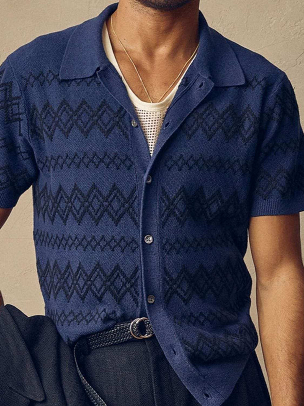 Men's Plus Size Button Down Short Sleeve Shirt - Trendsi - Flyclothing LLC