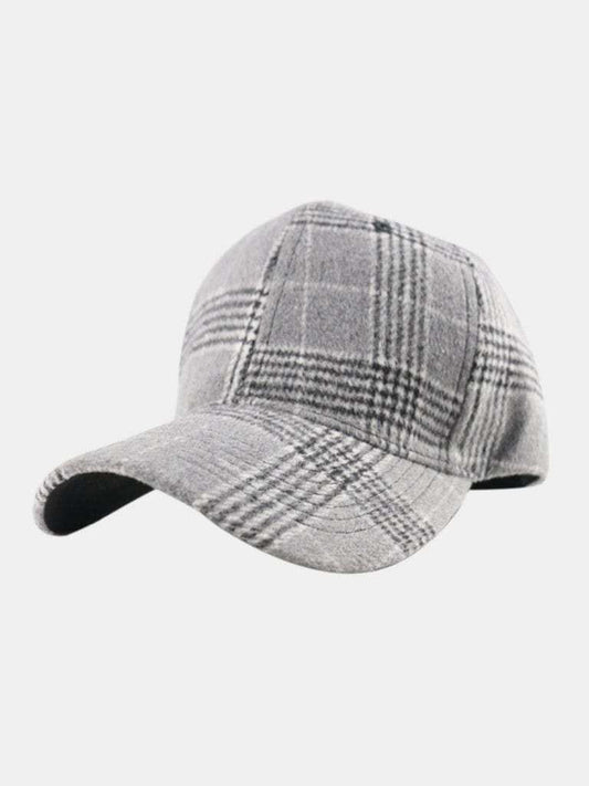 Plaid Adjustable Cotton Baseball Cap - Trendsi - Flyclothing LLC