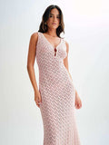 Openwork Sleeveless Maxi Dress - Trendsi - Flyclothing LLC