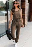 Drawstring Round Neck Sleeveless Jumpsuit - Trendsi - Flyclothing LLC