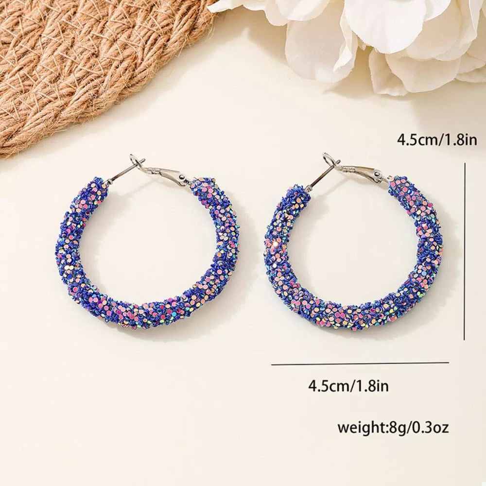 Sparkling Alloy Hoop Earrings - Trendsi - Flyclothing LLC