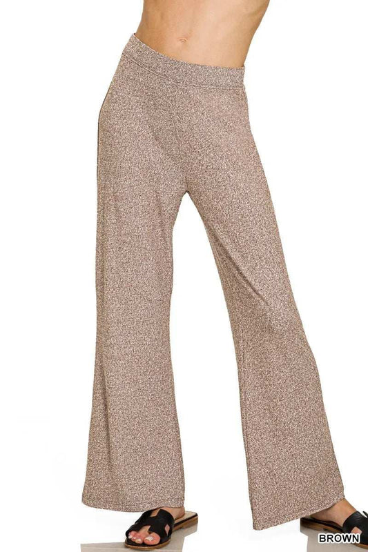 Zenana Soft Elastic Waisted Flare Pants - Trendsi - Flyclothing LLC
