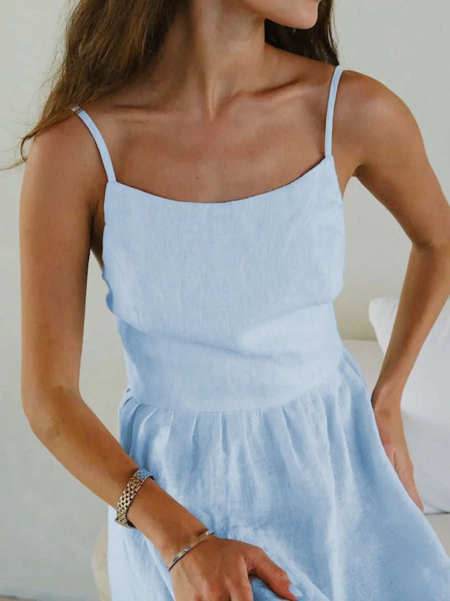 Tiered Maxi Cami Dress with Ruffled Hem - Trendsi - Flyclothing LLC