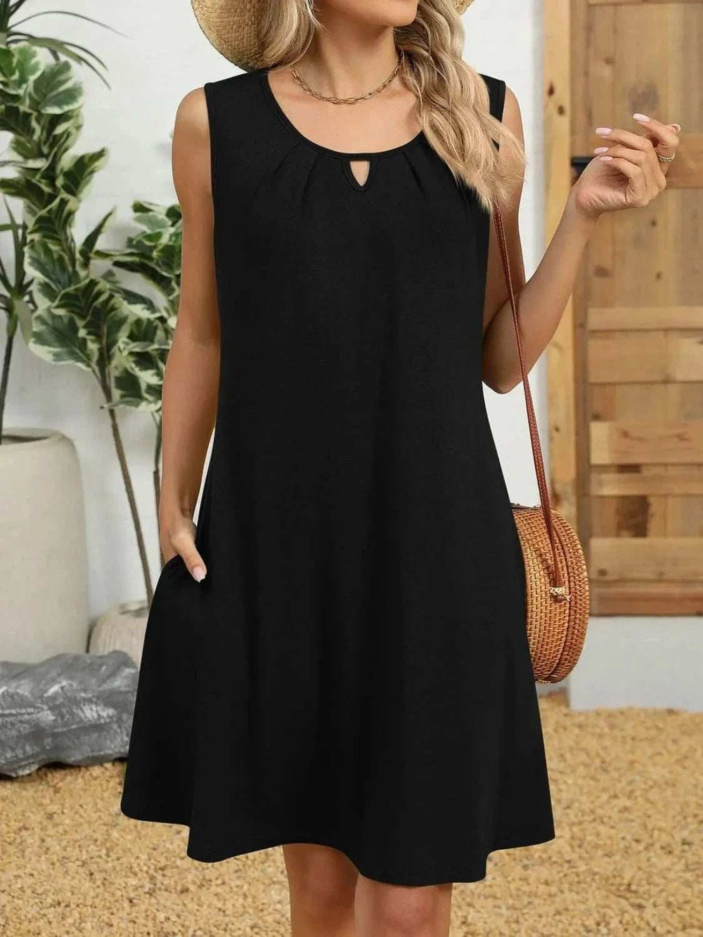 Round Neck Sleeveless Dress - Trendsi - Flyclothing LLC