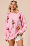 BiBi Sequin Nutcrackers Embroidery Christmas Sweatshirt - Trendsi - Flyclothing LLC