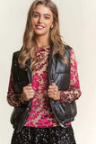 J.NNA Snap and Zipper Shiny Metallic Puffer Vest - Trendsi - Flyclothing LLC