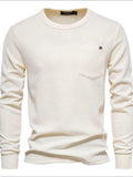 Men's Waffle-Knit Round Neck T-Shirt - Trendsi - Flyclothing LLC