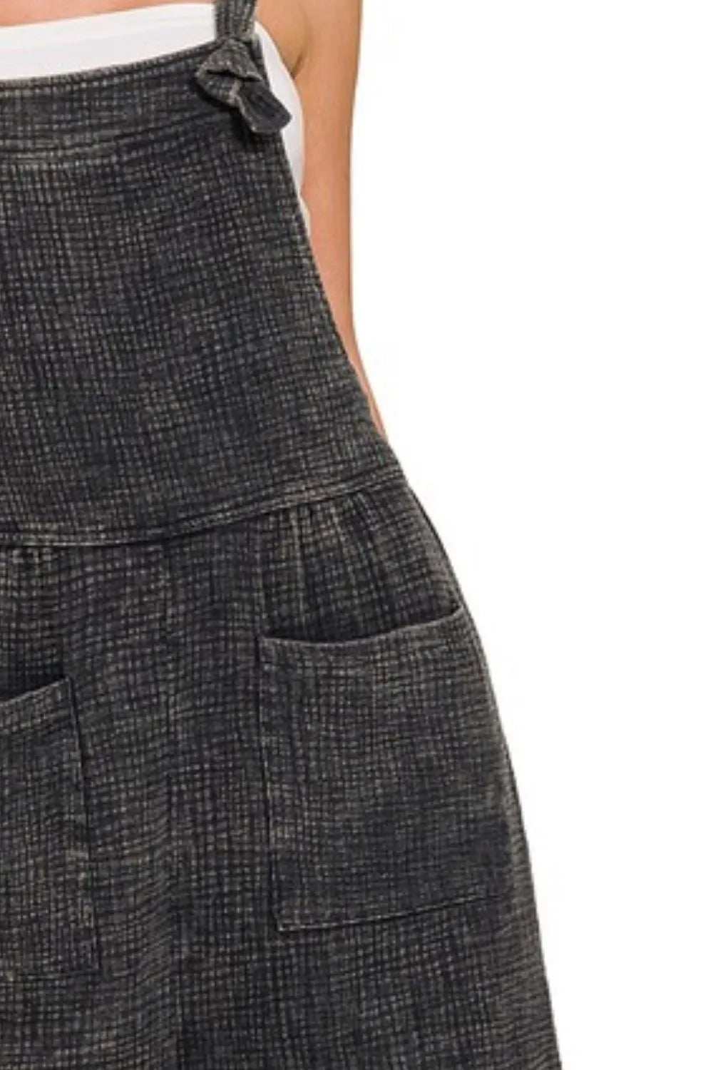 Zenana Woven Double Gauze Acid Washed Romper - Trendsi - Flyclothing LLC