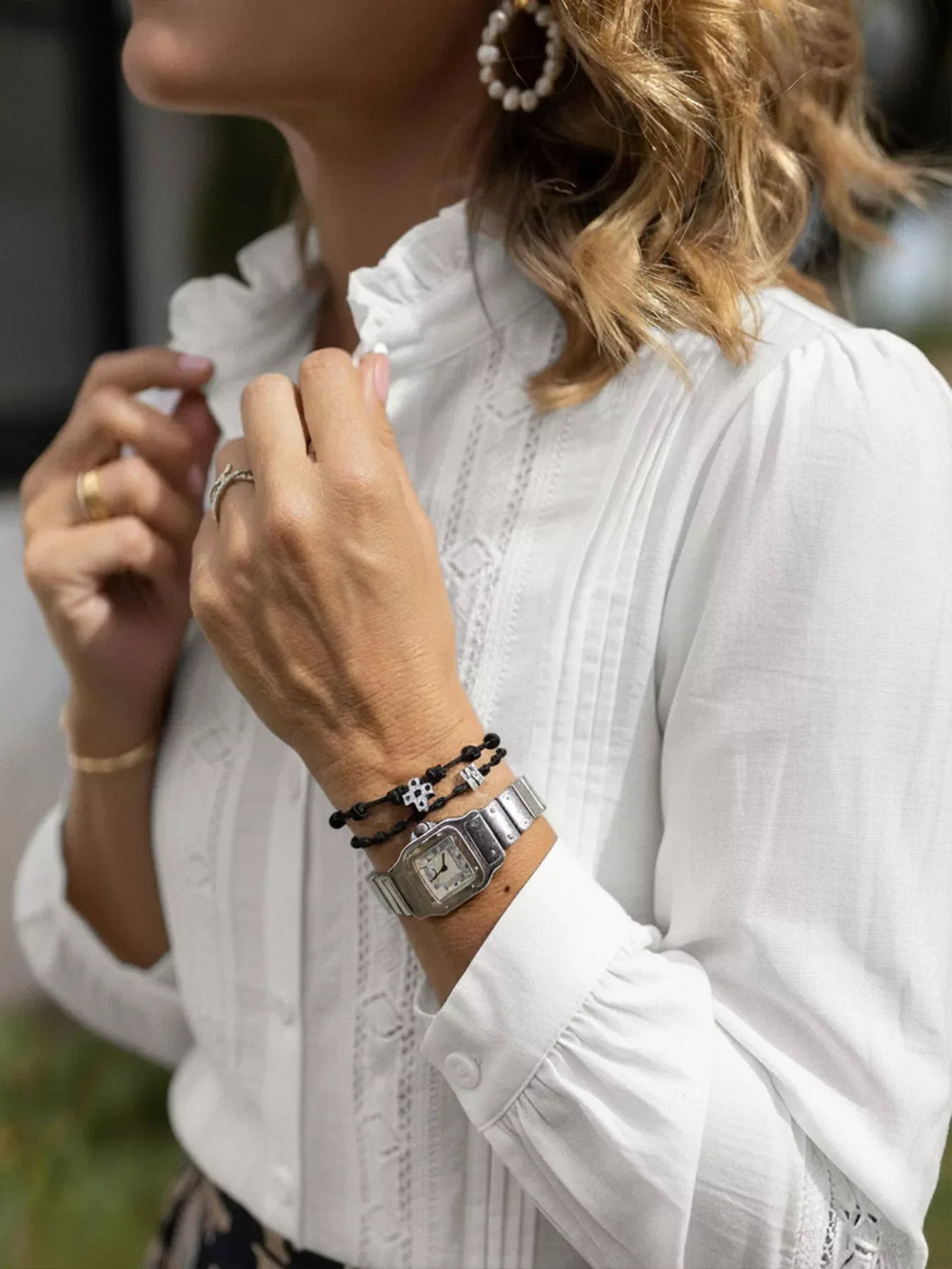 Lace Trim Long Sleeve Shirt - Trendsi - Flyclothing LLC