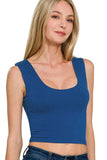 Zenana Double Layered Cropped Tank Top - Trendsi - Flyclothing LLC