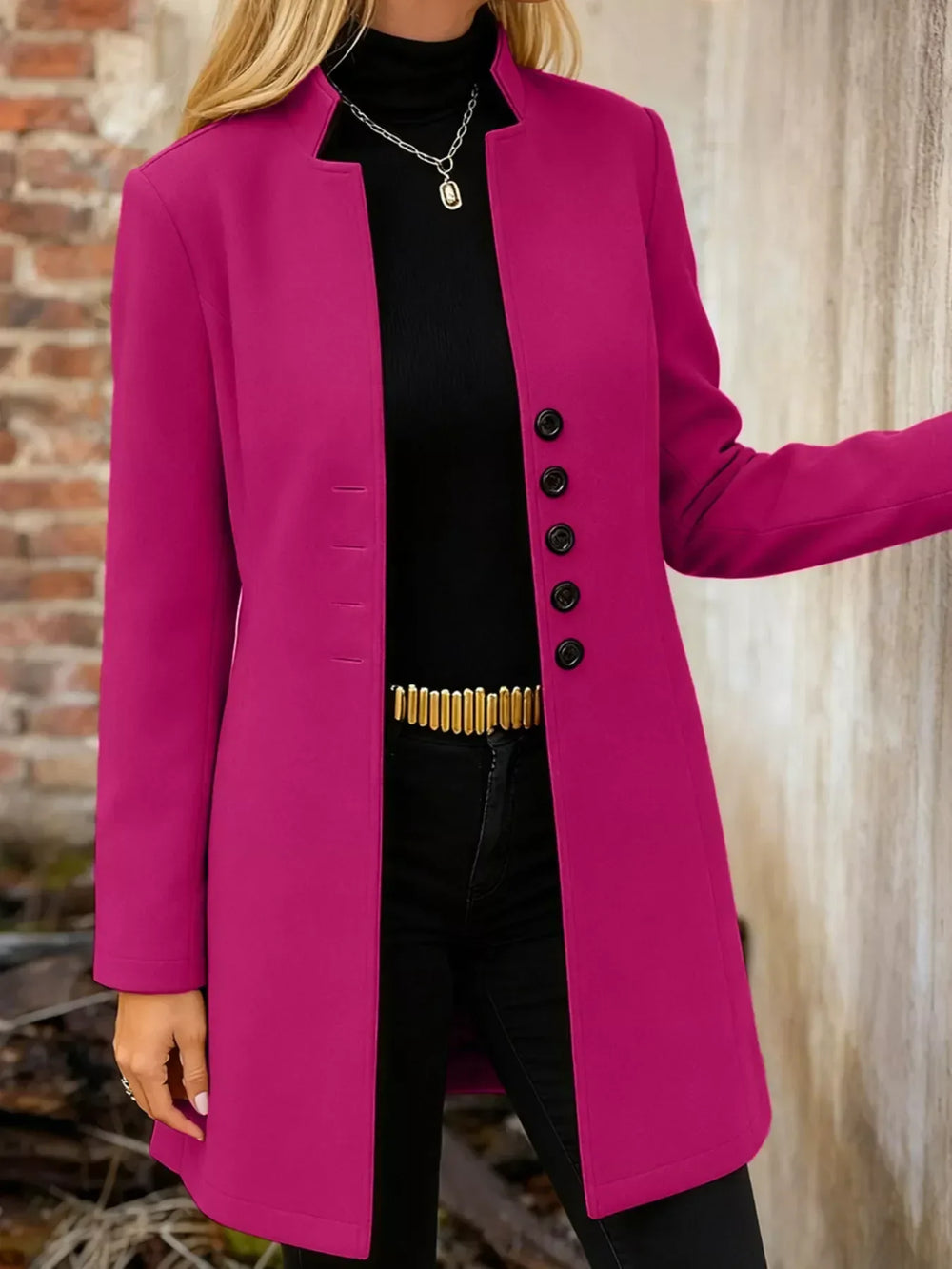 Button-Down Longline Outerwear - Trendsi - Flyclothing LLC