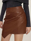 Ruched Mini Skirt with Zipper - Trendsi - Flyclothing LLC