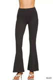 Zenana Brushed Dty Microfiber Flare Pants - Trendsi - Flyclothing LLC