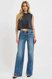 RISEN Full Size Tummy Control High Rise Wide Adjustable Waist Band Jeans Plus Size - Trendsi - Flyclothing LLC