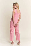 ADORA Ribbed V-Neck Wide Leg Jumpsuit with Pockets - Trendsi - Flyclothing LLC