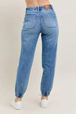 Judy Blue Full Size High Waist Denim Jogger Plus Size - Trendsi - Flyclothing LLC