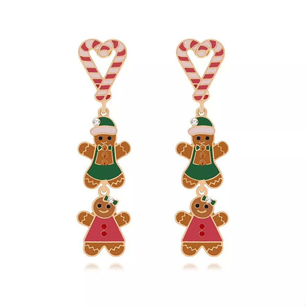 Christmas Gingerbread Man Dangle Earrings - Trendsi - Flyclothing LLC