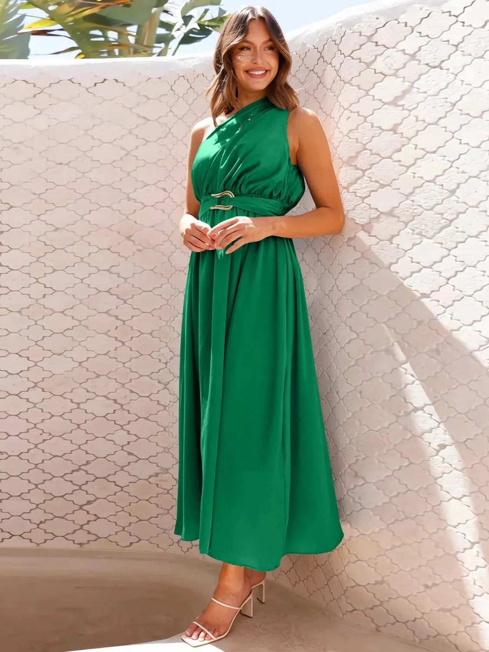 Single Shoulder Midi Dress - Trendsi - Flyclothing LLC