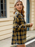 Plaid Collared Neck Long Sleeve Shirt - Trendsi - Flyclothing LLC