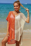 Double Take Openwork Contrast Slit Knit Cover Up - Trendsi - Flyclothing LLC