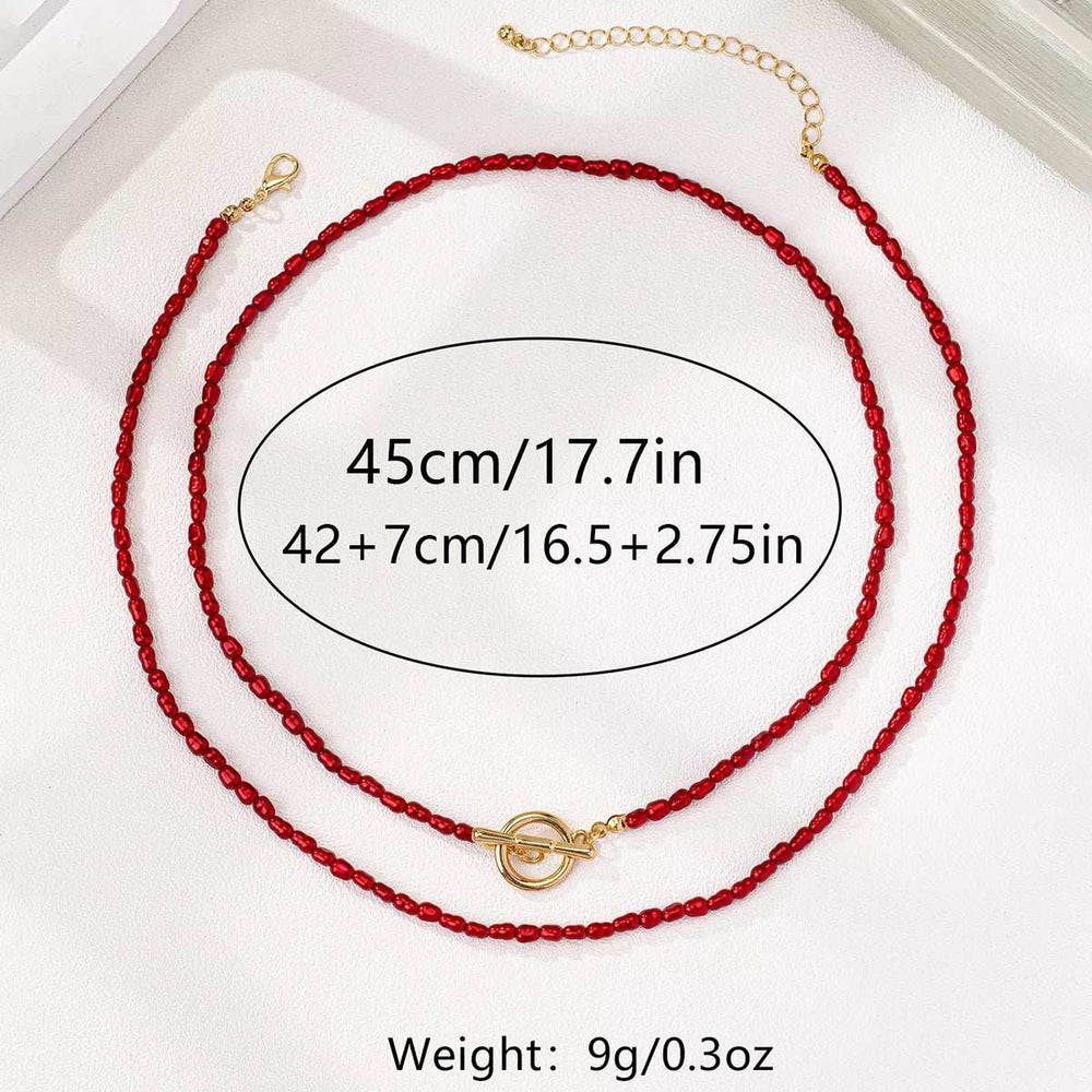 2 Piece Bohemian Beaded Necklace - Trendsi - Flyclothing LLC