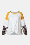 Twisted Color Block Round Neck Long Sleeve T-Shirt - Trendsi - Flyclothing LLC