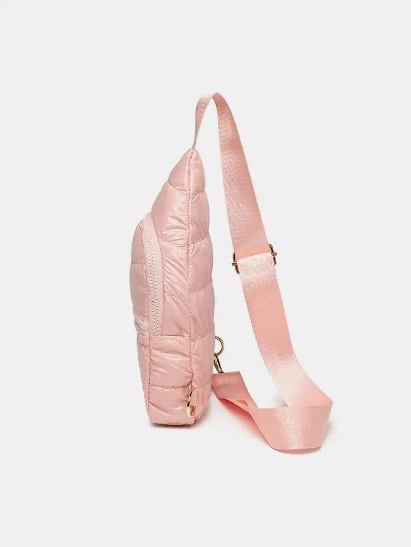 Quilted Adjustable Strap Puffy Sling Bag - Trendsi - Flyclothing LLC