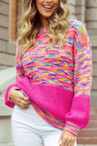 Rainbow Confetti Drop Shoulder Sweater - Trendsi - Flyclothing LLC