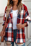 Plaid Button Up Hooded Shacket - Trendsi - Flyclothing LLC