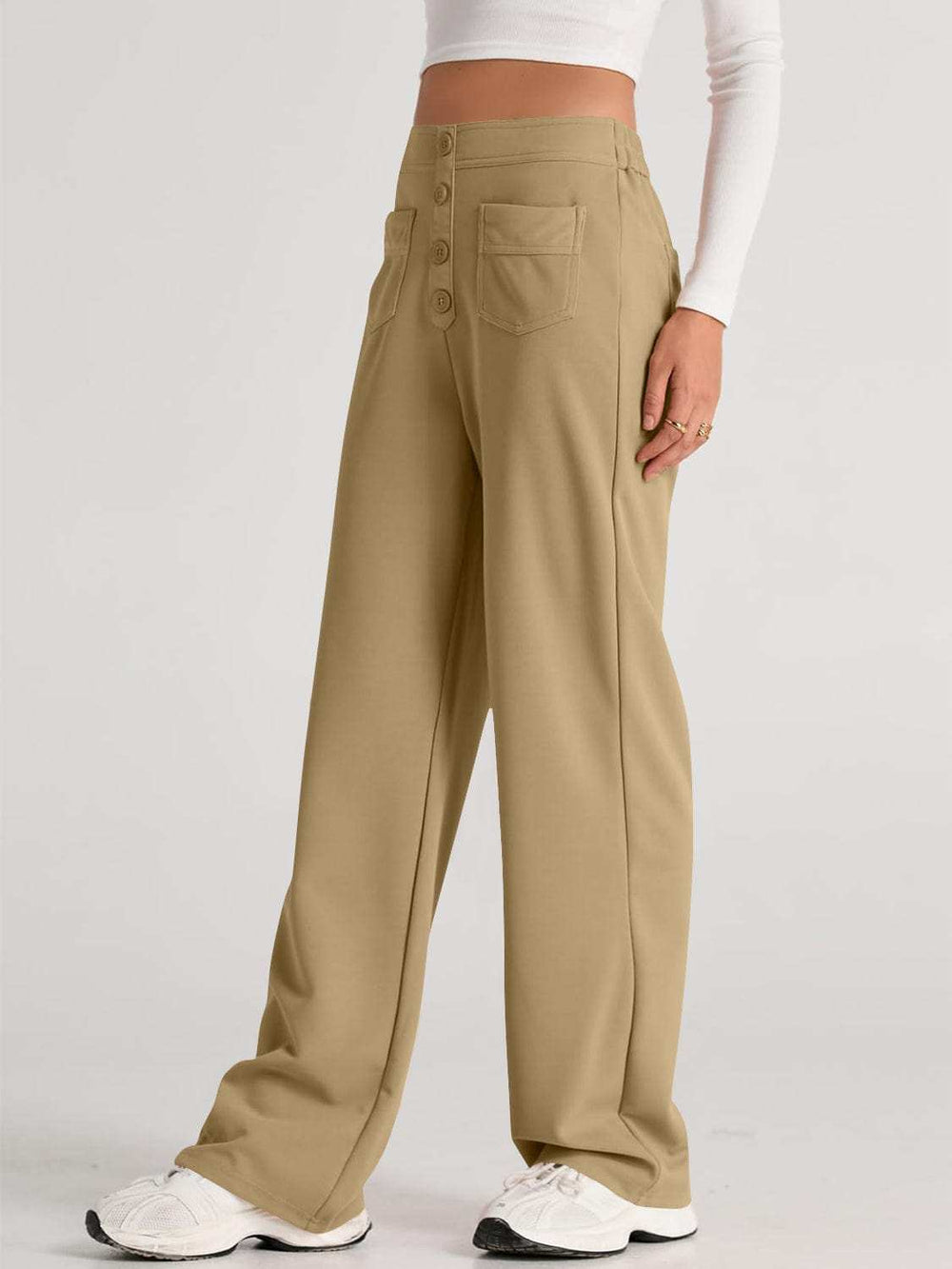 High Waist Wide Leg Pants - Trendsi - Flyclothing LLC