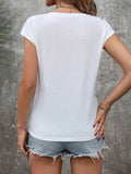 V-Neck Short Sleeve T-Shirt - Trendsi - Flyclothing LLC