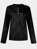 Textured Long Sleeve Hoodie - Trendsi - Flyclothing LLC