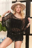 ADORA Fringe Hem Crochet Top - Trendsi - Flyclothing LLC